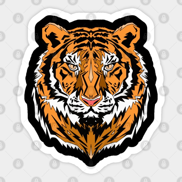 Tiger Head Sticker by Oshima Design